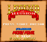 Legend of Illusion Starring Mickey Mouse Title Screen